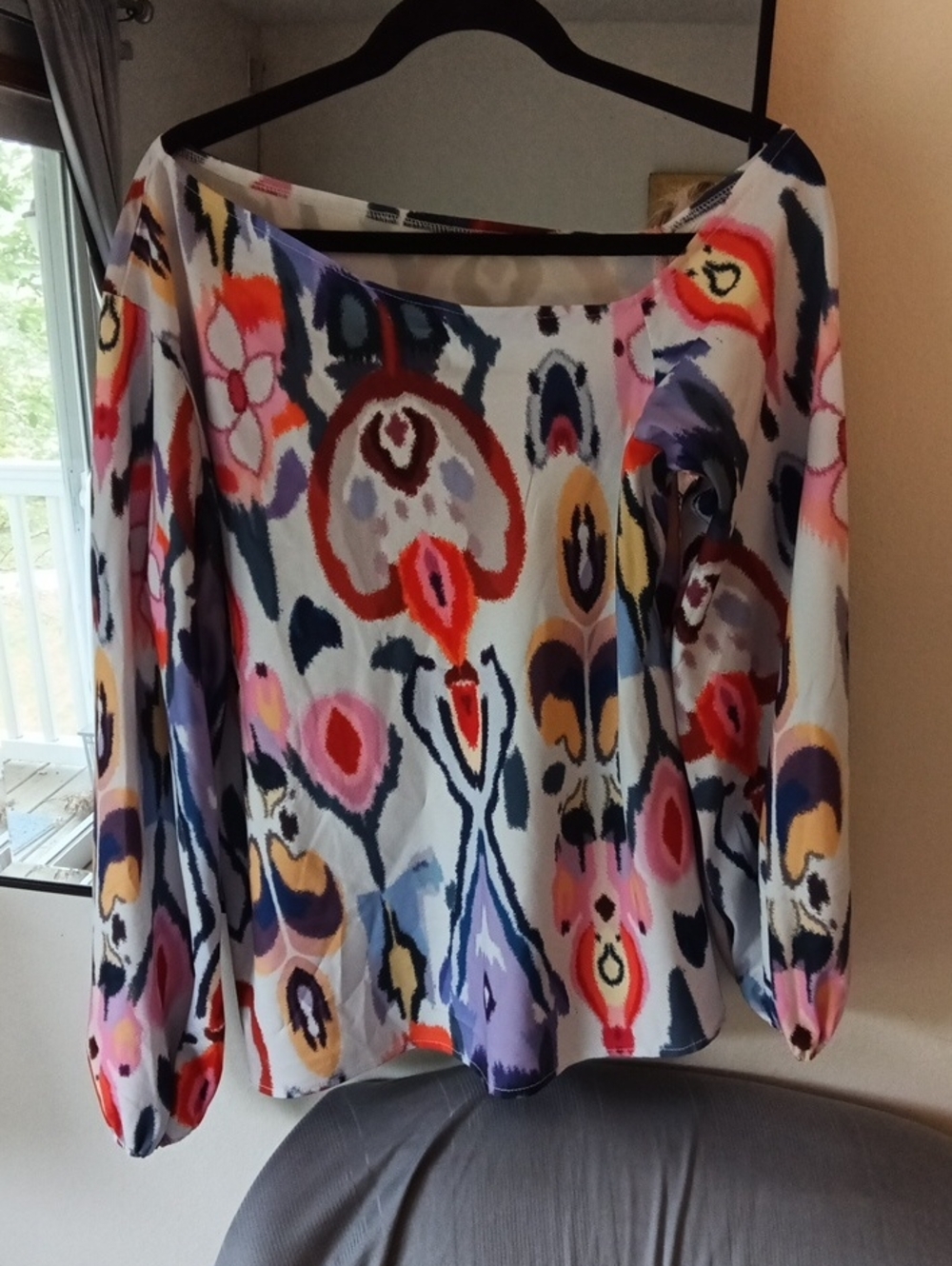 Off One Shoulder Long-Sleeve Women's Top - Multicolor